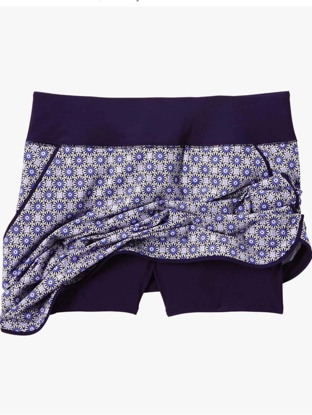 Lands' End Women's Quick Dry Swim Skort- Size 12 - BlackBerry Medallion - Picture 8 of 9